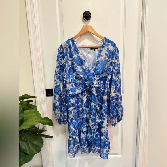 Alex Marie Coble Blue Floral Tiered Spring Dress - Picture 1 of 8